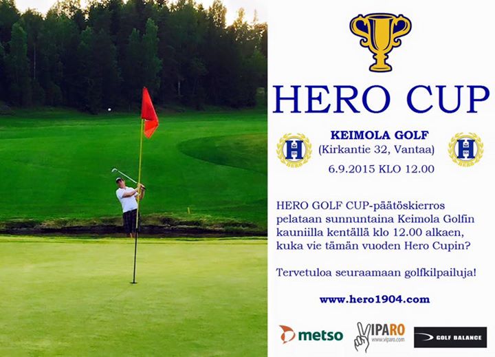 HERO GOLF CUP päätöskierros sunnuntaina 6.9.2015