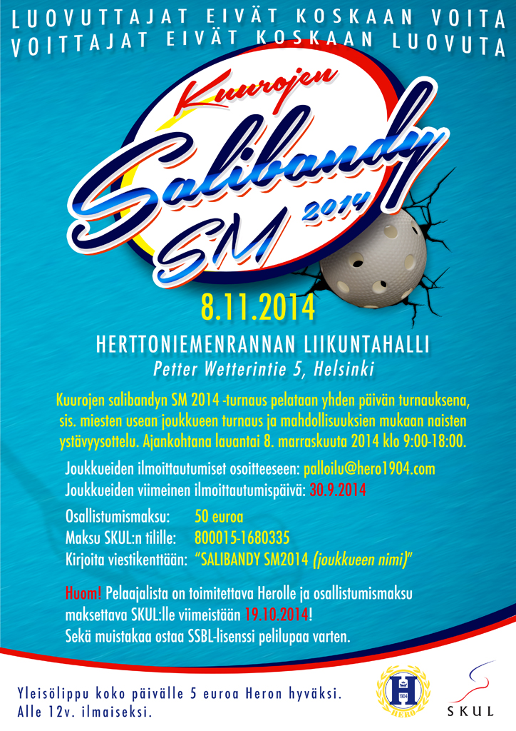 Kuurojen salibandyn SM-turnaus Herttoniemenrannan liikuntahallissa 8.11.2014